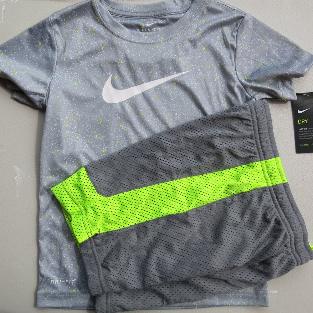 Nike Boys Size 6 ~ Summer Dri-fit Shorts & T-Shirts Orange Blue Black Green - Picture 5 of 5